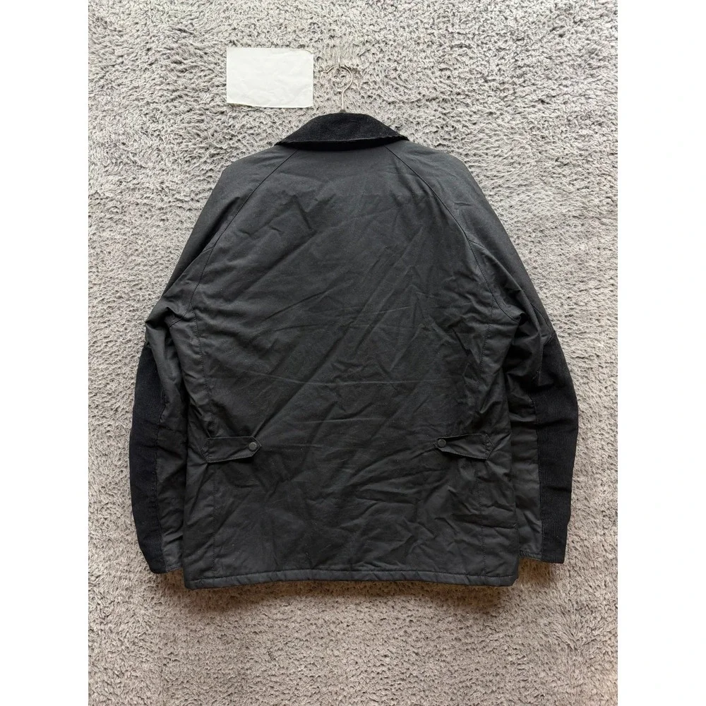 Barbour Bedale Relaxed Fit Quilted Waxed Cotton Jacket Black Mens Size L